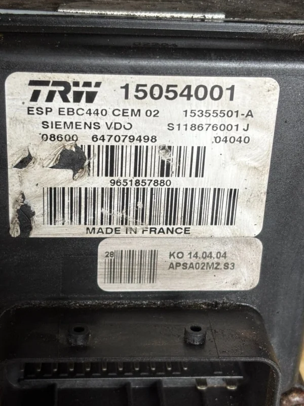 s-l1600 - 2025-10-30T145836.863 ABS Steuergerät Hydraulikblock CITROEN PEUGEOT 407 TRW 15054001 9651857880