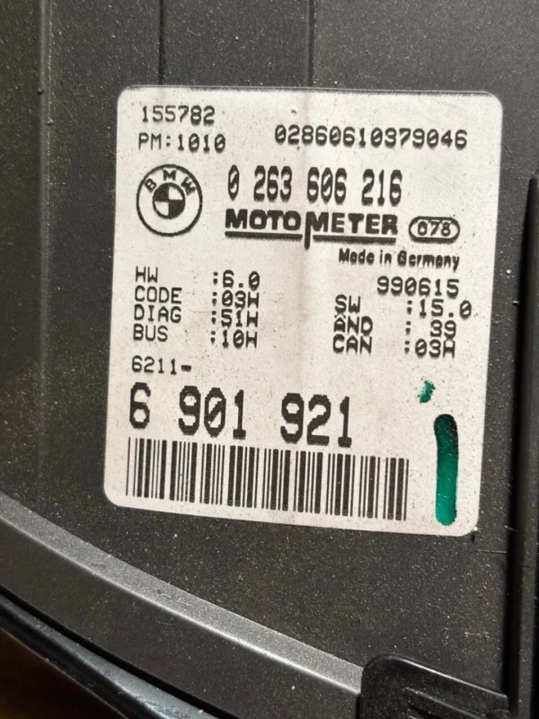 s-l960 - 2025-10-09T180632.901 ORIGINAL BMW 3er E46 MOTO METER Tachometer Kombiinstrument Tacho 0263606216 DE